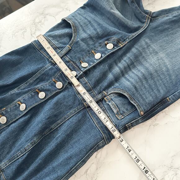 Insane Gene Jumpsuit Flare Denim Overalls Women's Size Small Retro Bell Bottoms - Picture 14 of 16